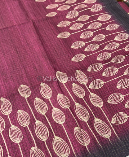 Art Tussar / Art Silk - Pink & Dark Purple - VVATS001