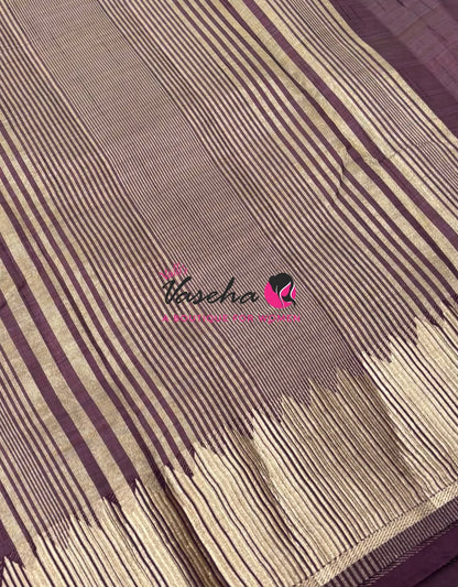 Semi Tussar Silk Saree | Wine Shade |VVSTS051