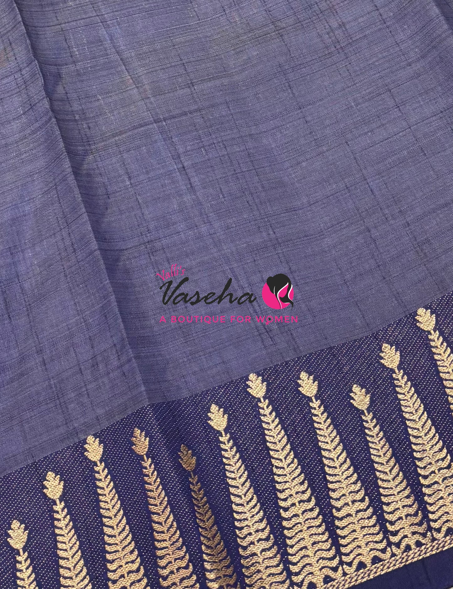 Semi Tussar Silk Saree | Navy Blue  Shade |VVSTS050