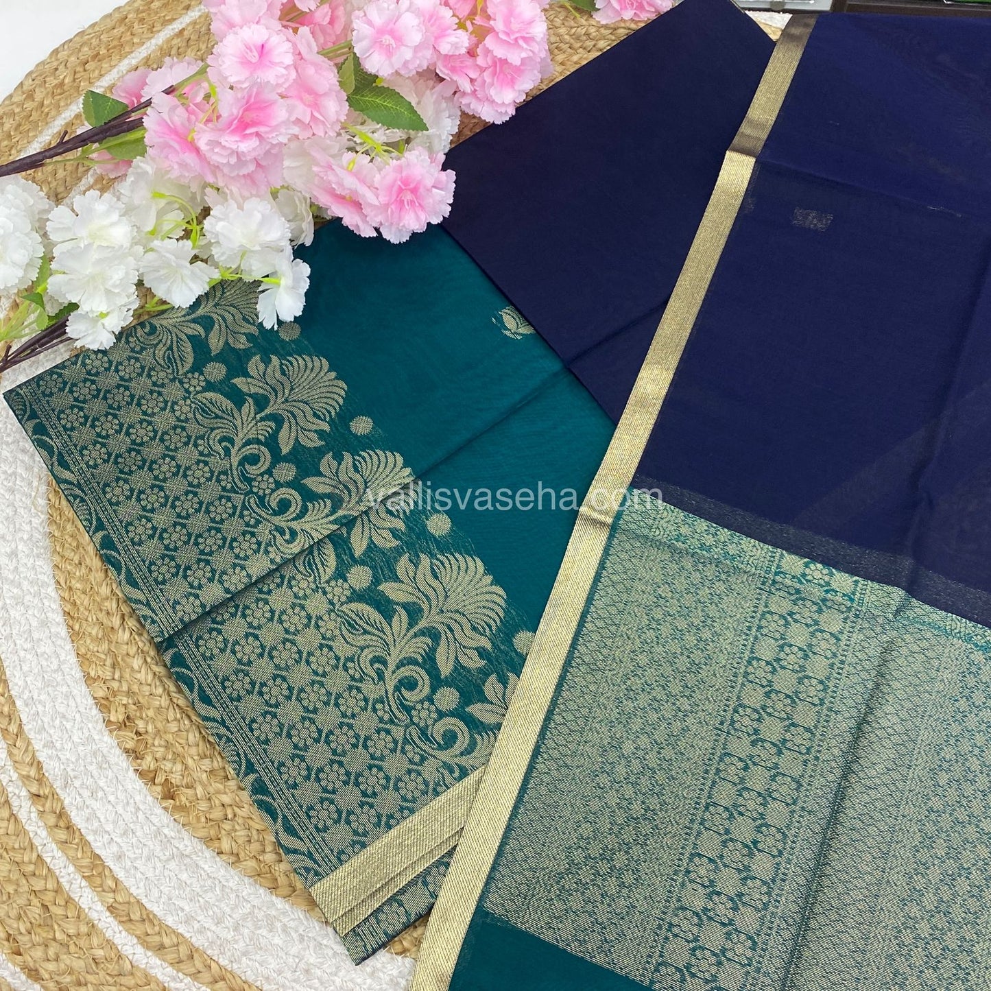 Unstitched Salwar Material -Silk Cotton - VVUSM006