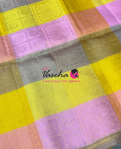 Pure Soft Silk Saree - Partly Pallu -  Half & Half Saree - VVPSS088
