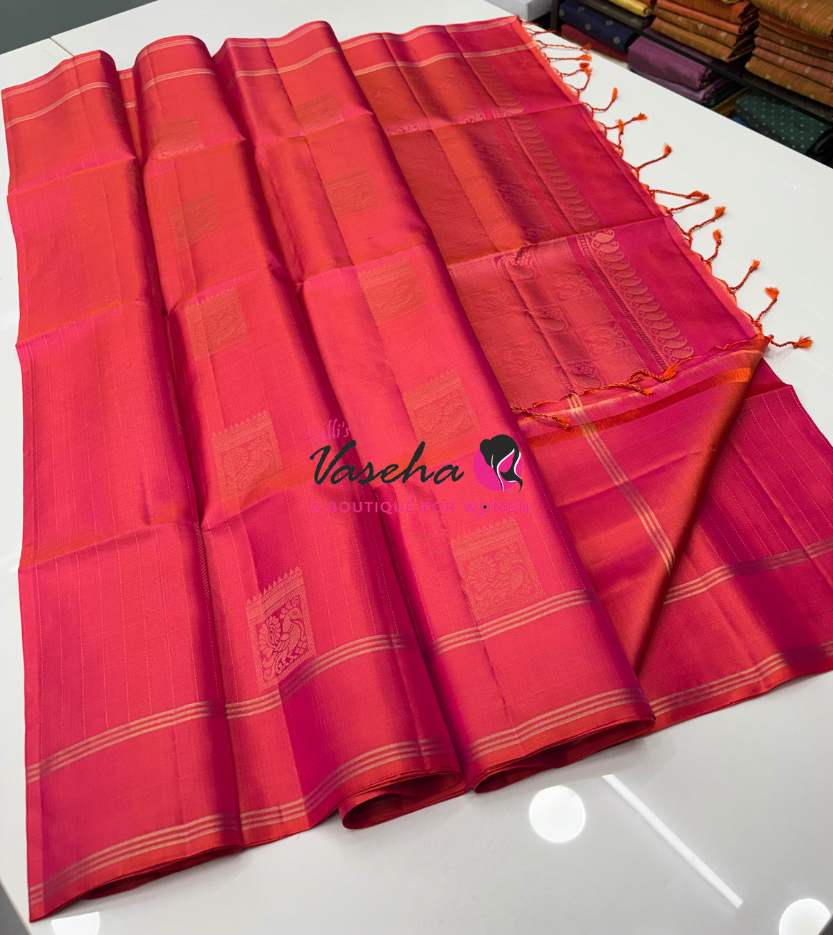 Pure Soft Silk Saree  - Peachish Pink Shade - VVPSS134