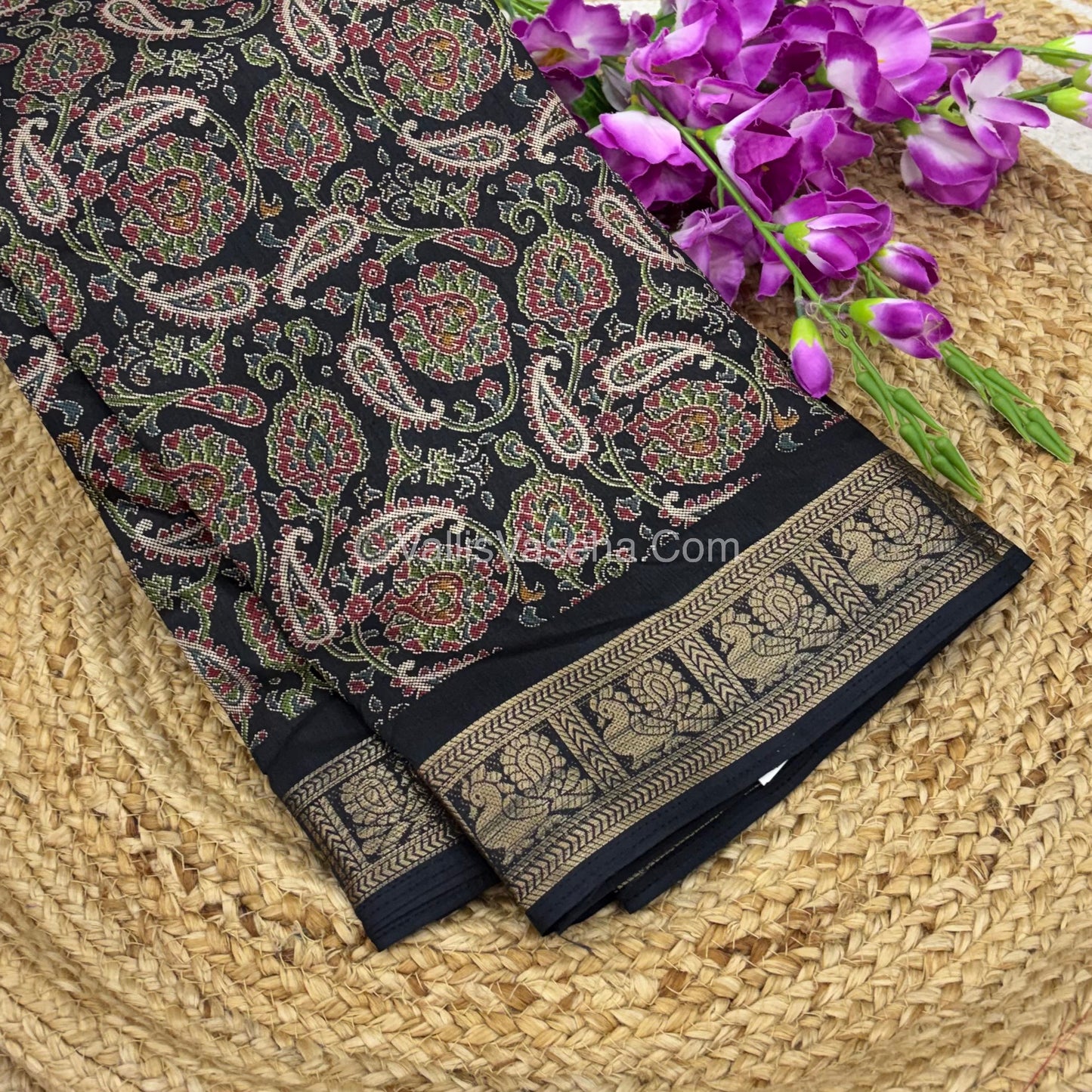 Casual Wear - Fancy Viscose Mulberry Silk  - Black Shade - VVFMS001