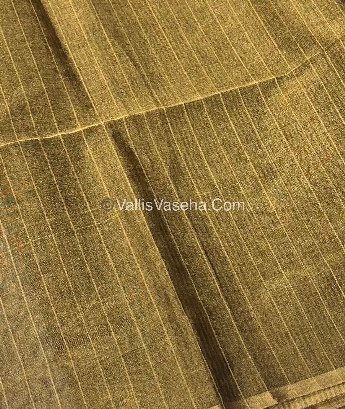 Pure Maheshwari Tissue Silk - Triple Tone Brown & Gold Shade - VVMTS001
