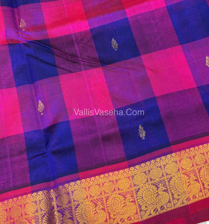 Pure Silk Cotton Saree - Pazhum Pazhamum Checks Design - VVPPSC02