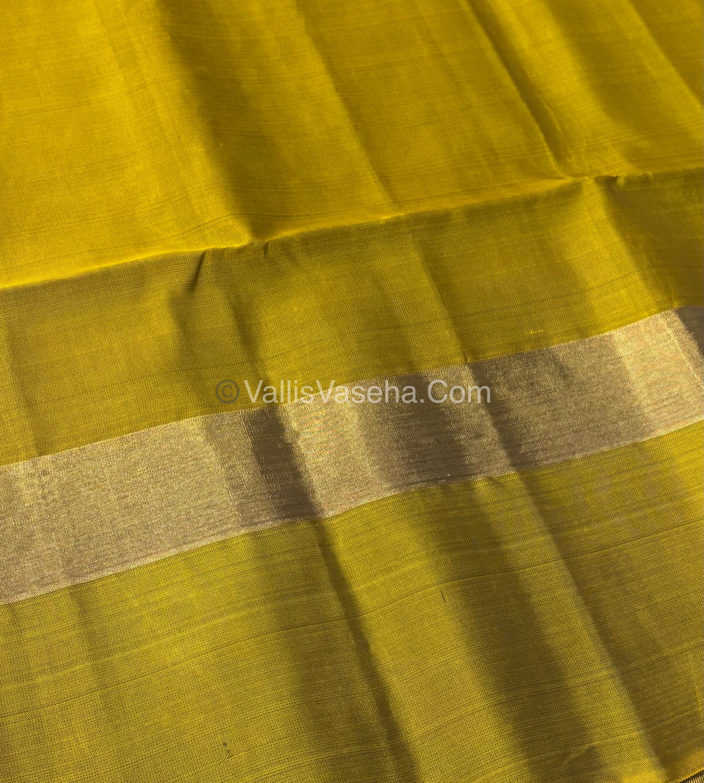 Half Mixed Soft Silk Saree - Grey with Lemon Green - VVPSS028