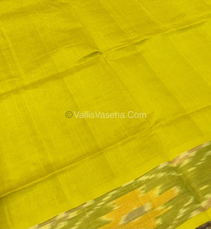 Semi Silk Cotton Saree -  Purplish Pink & Yellow  - VVSSC001