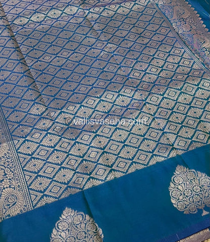 Semi Soft Silk - Peacock Blue Shade -VVSSS021