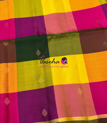 Pure Soft Silk Saree - Partly Pallu -  Half & Half Saree - VVPSS088