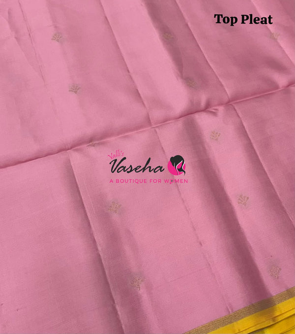 Pure Soft Silk Saree - Partly Pallu -  Half & Half Saree - Light Baby Pink  - VVPSS088
