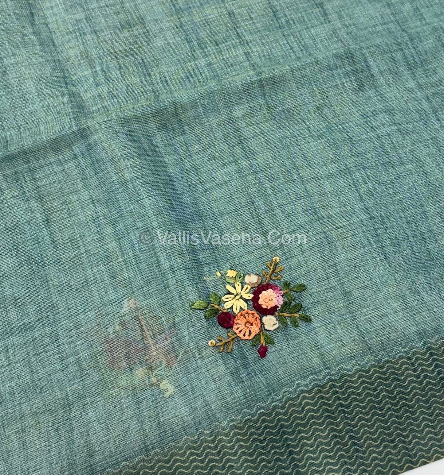 French Knot - Tissue Saree - Blue Shade - VVLFN009