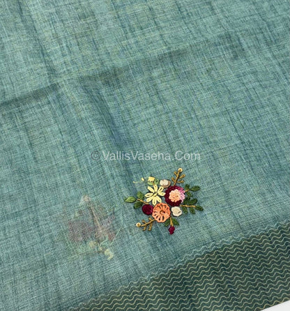 French Knot - Tissue Saree - Blue Shade - VVLFN009