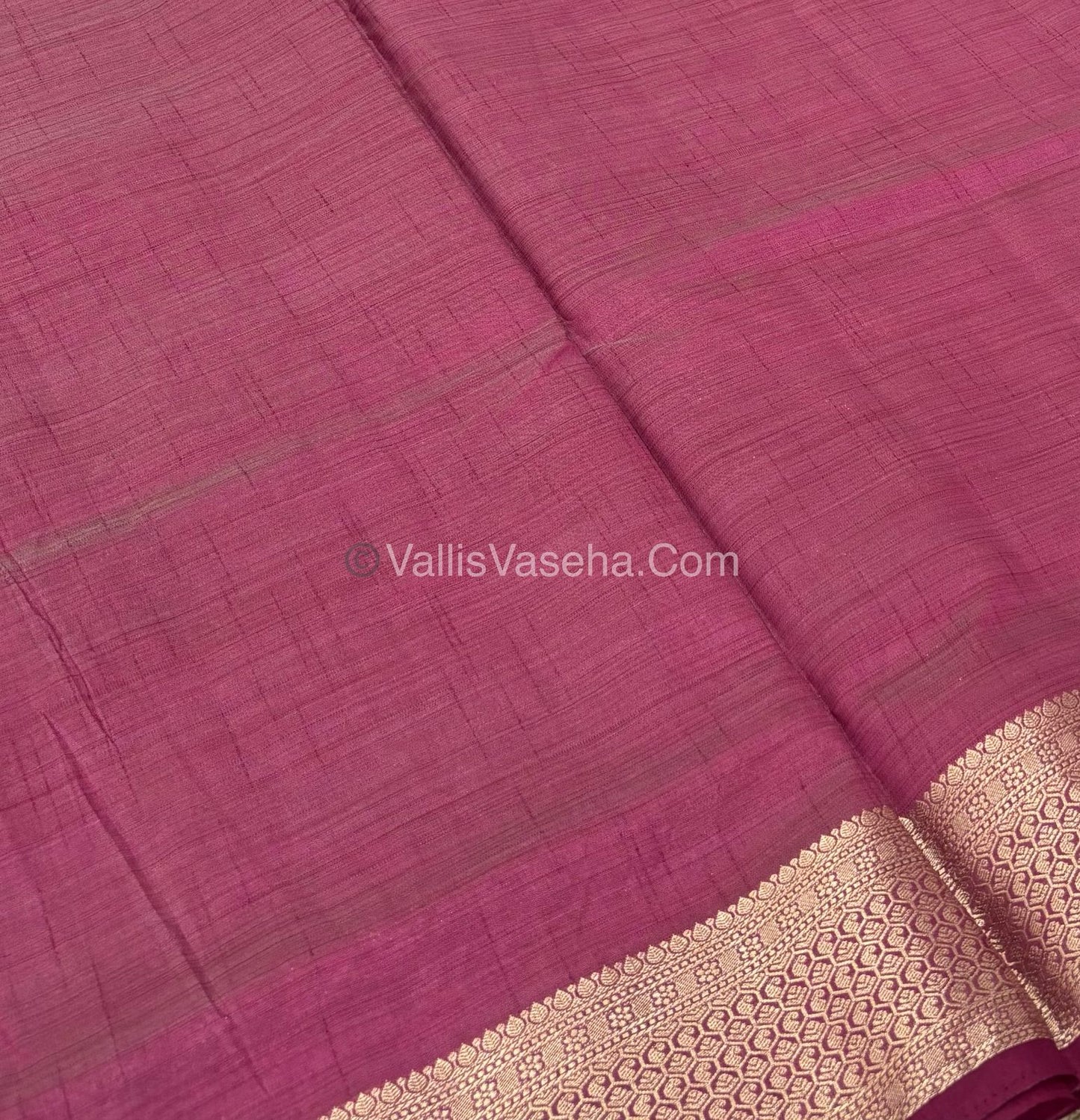 Semi Tussar Silk - Grand Pallu  - Wine Shade - VVSTS021
