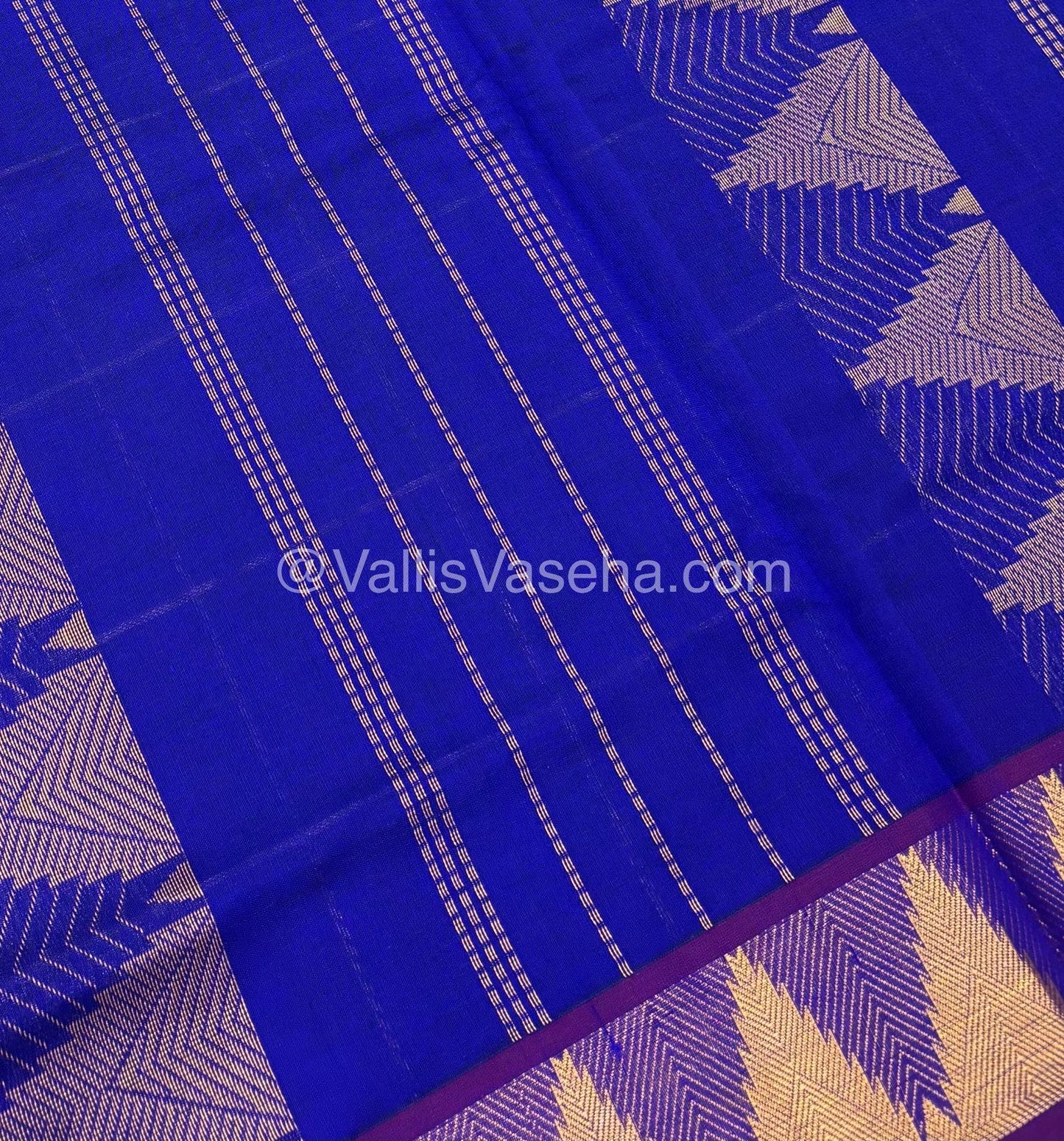 Semi Silk Cotton Saree -  Pink with Blue  Shade - VVSSC002