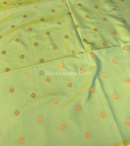 Semi Soft Silk - Border less - Light Pista Green Shade -VVSSS007