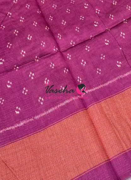 Art Tussar / Art Silk - Green & Pink  Shade - VVATS006