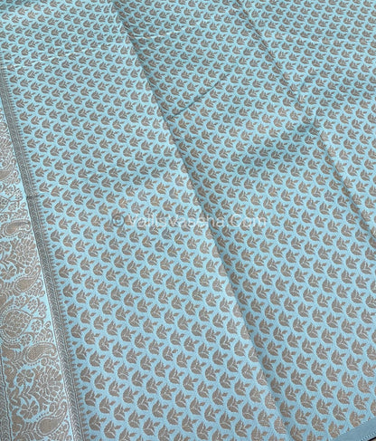 Kanchi Semi Silk - Blue with  Sky Blue VVKSS001
