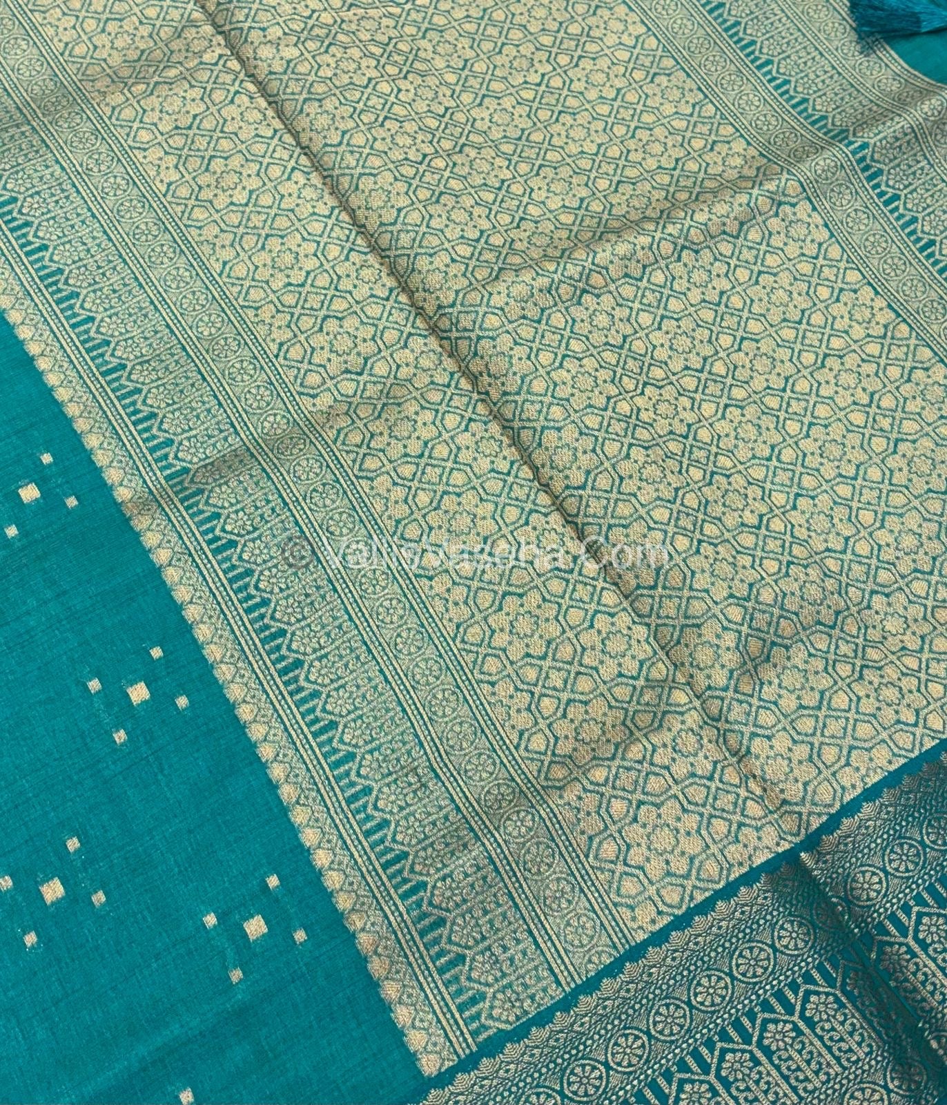 Semi Tussar Silk - Grand Pallu  - Blue Shade - VVSTS031