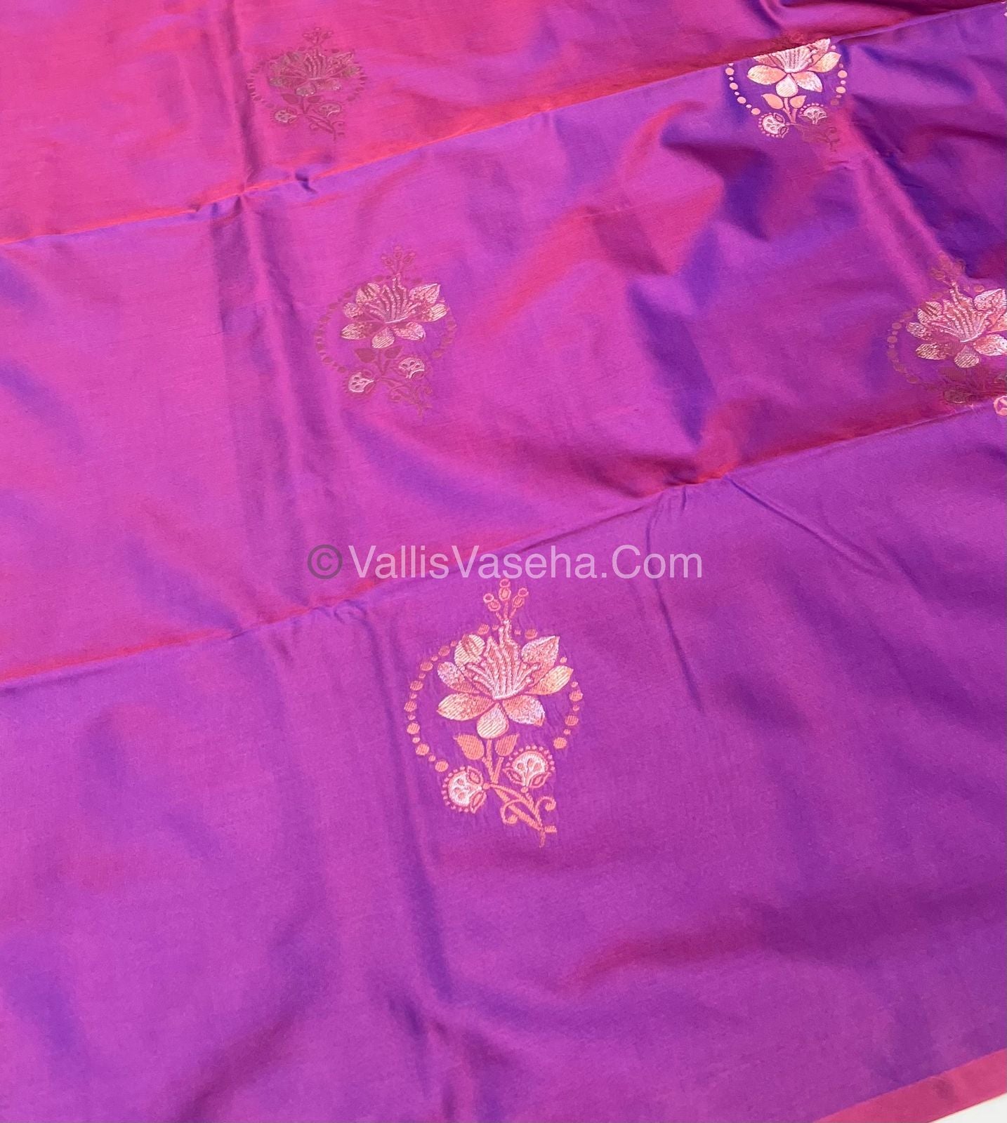 Semi Soft Silk - Border less  - Purple Shade -VVSSS007
