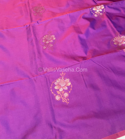 Semi Soft Silk - Border less  - Purple Shade -VVSSS007