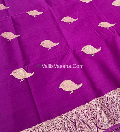 Banarasi - Heritage Silk - Semi Kathan Silk - Purplish Pink Shade - VVBHS005