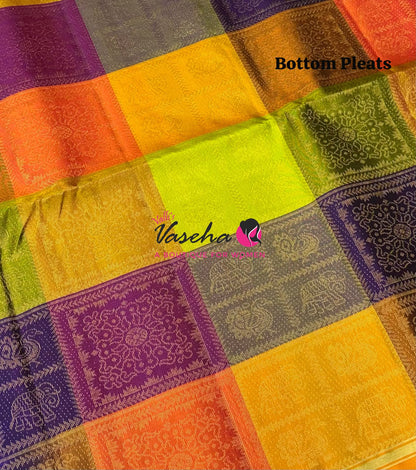 Pure Soft Silk Saree - Partly Pallu -  Half & Half Saree - VVPSS088