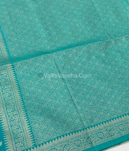 Banarasi - Heritage Silk - Semi Kathan Silk - Turquoise Blue Shade - VVBHS003