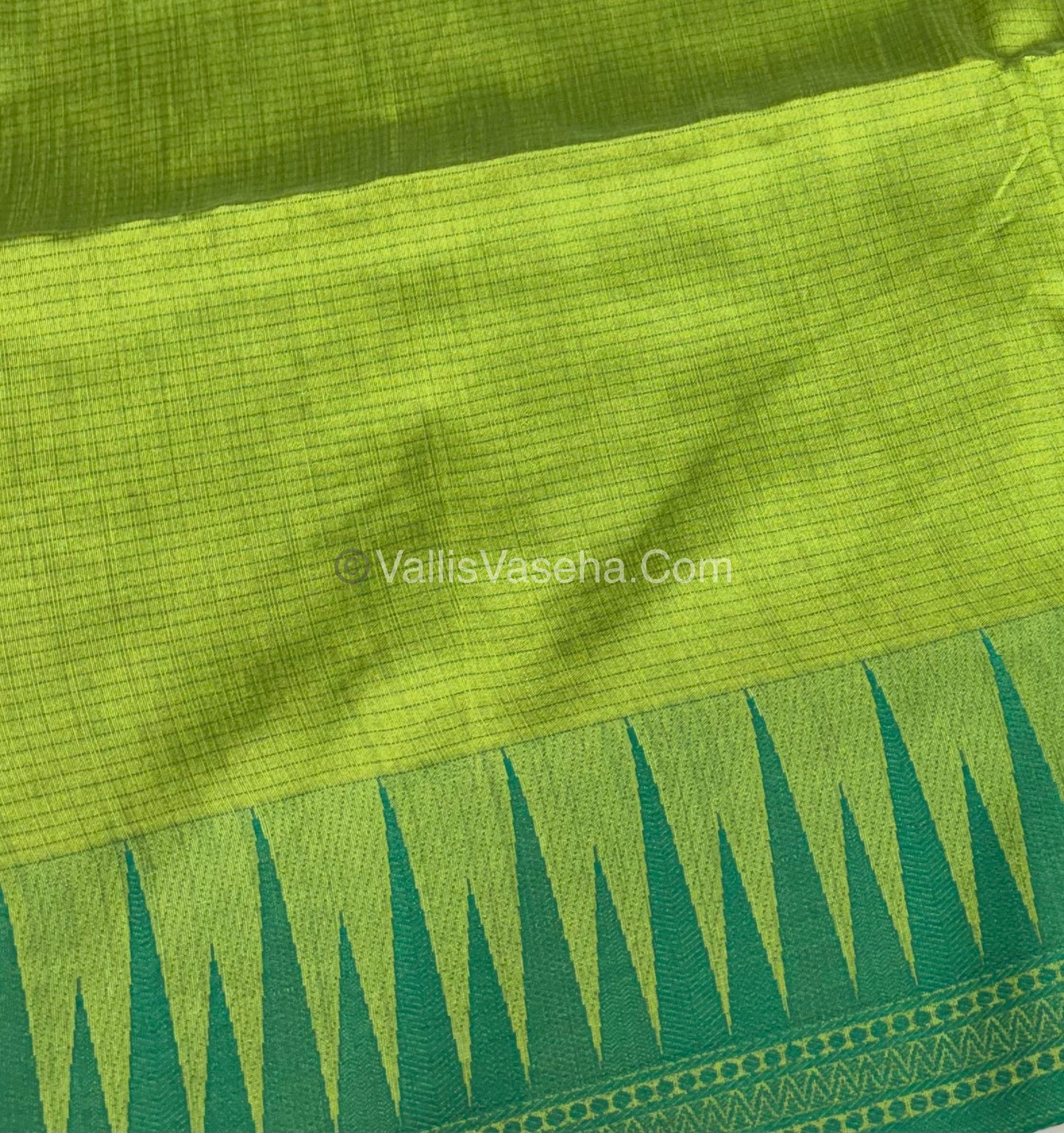 Semi Raw Silk - Green With Green Shade - VVRS007