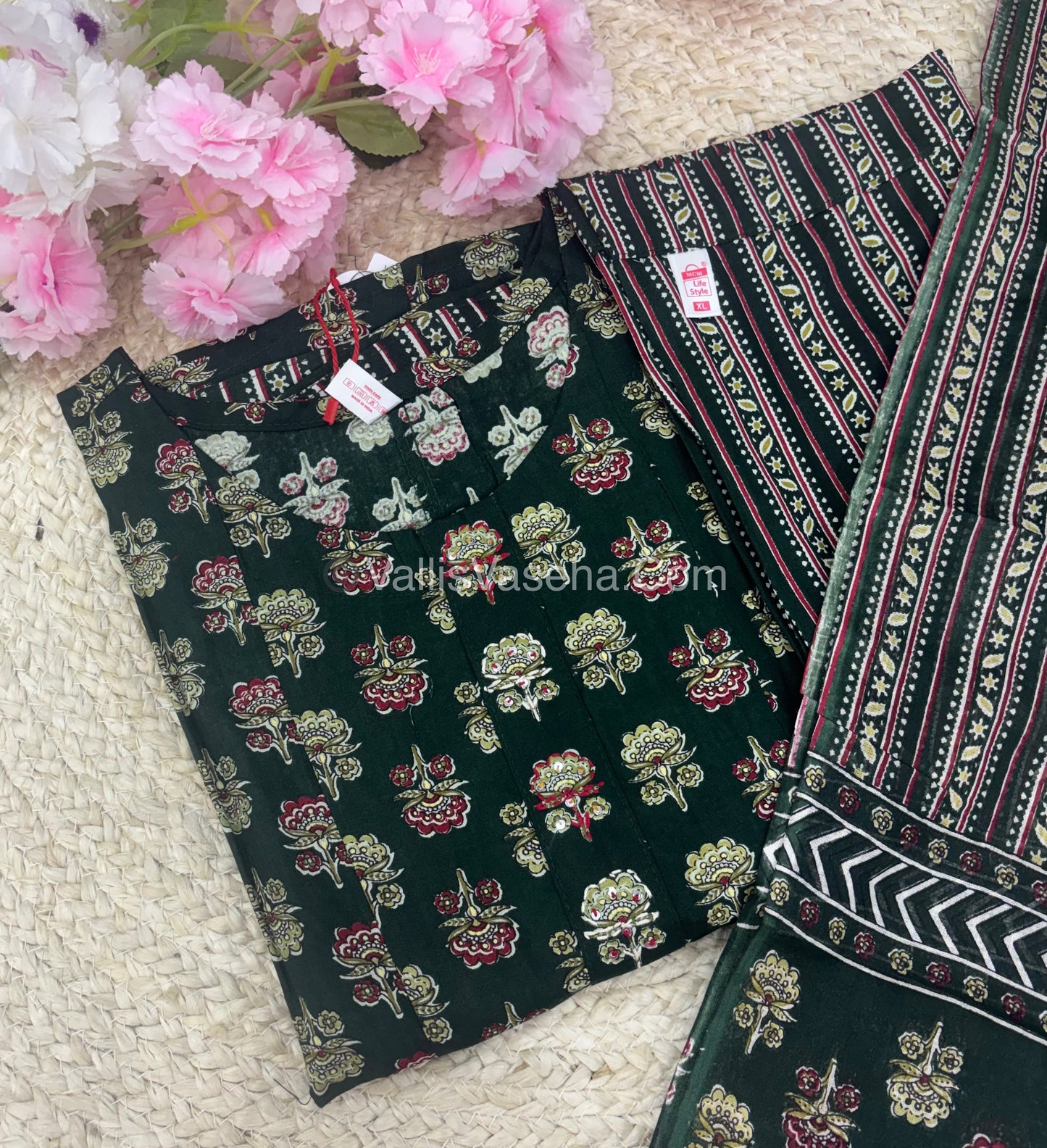 Ready Made - Anarkali - Salwar, Kameez & Duppatta(3pc)- Printed Cotton - VVAS006