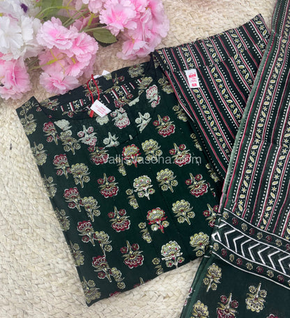 Ready Made - Anarkali - Salwar, Kameez & Duppatta(3pc)- Printed Cotton - VVAS006