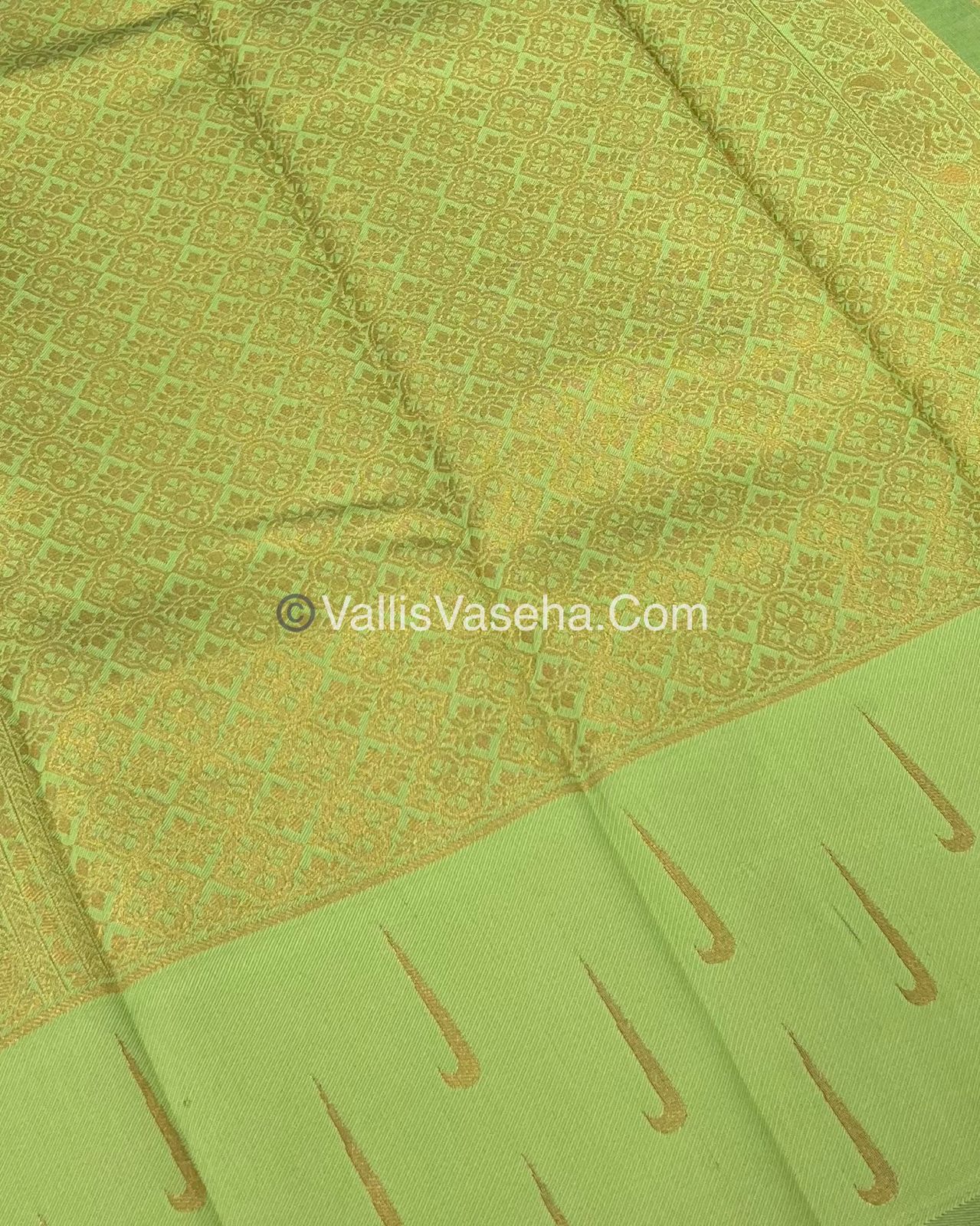 Kanchi Semi Silk - Pink with Green - VVKSS001