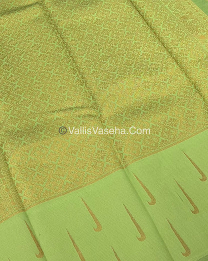 Kanchi Semi Silk - Pink with Green - VVKSS001