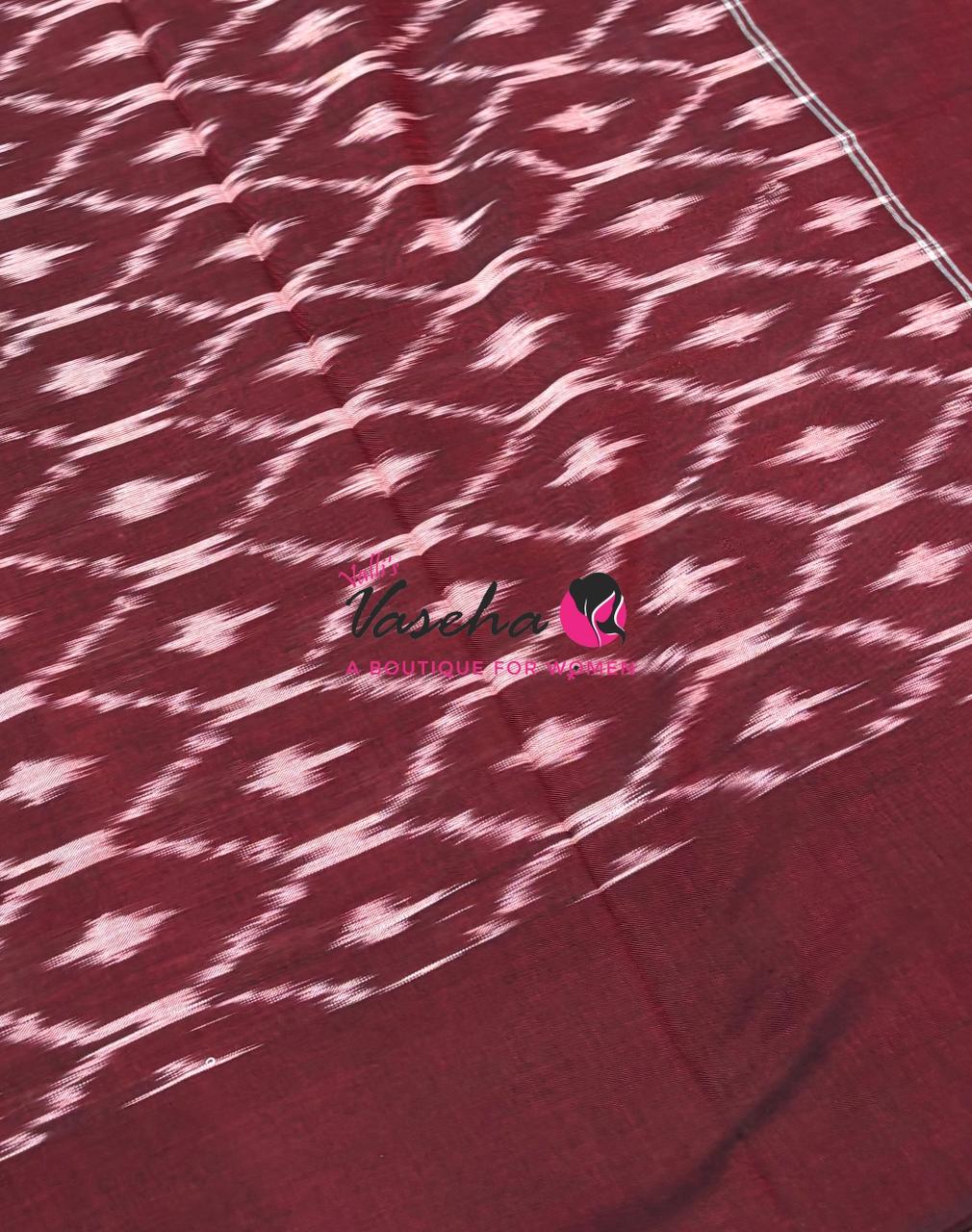 Ikkat Mercerised Cotton Saree - Single Ikkat - VVIKS001