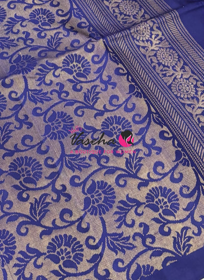 Pure  Soft Silk Saree - Green & Blue  - VVPSS091