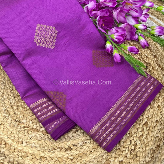 Semi Tussar Silk Saree - Purple Shade - VVSTS016