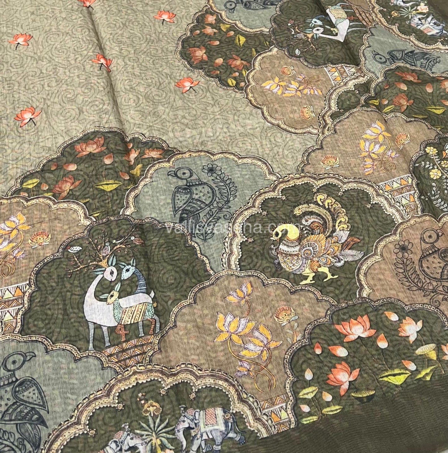 Semi Chanderi Saree - Digital Printed - VVSCD001