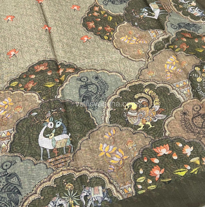 Semi Chanderi Saree - Digital Printed - VVSCD001