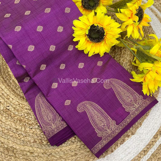 Semi Tussar Silk Saree - Purple Green shade - VVSTS010