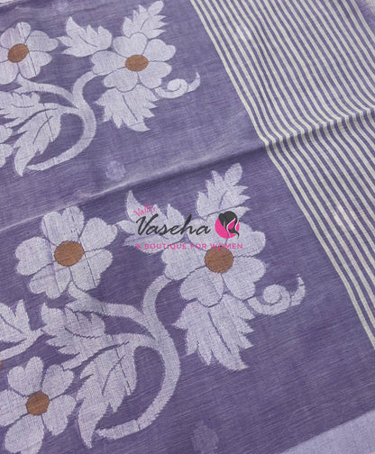Bengal Kaddhi Cotton Saree | VVBKC002 | Lavender Shade