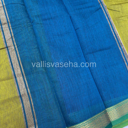 Fancy Mixed Cotton - Green With Blue Shade - VVFMC005