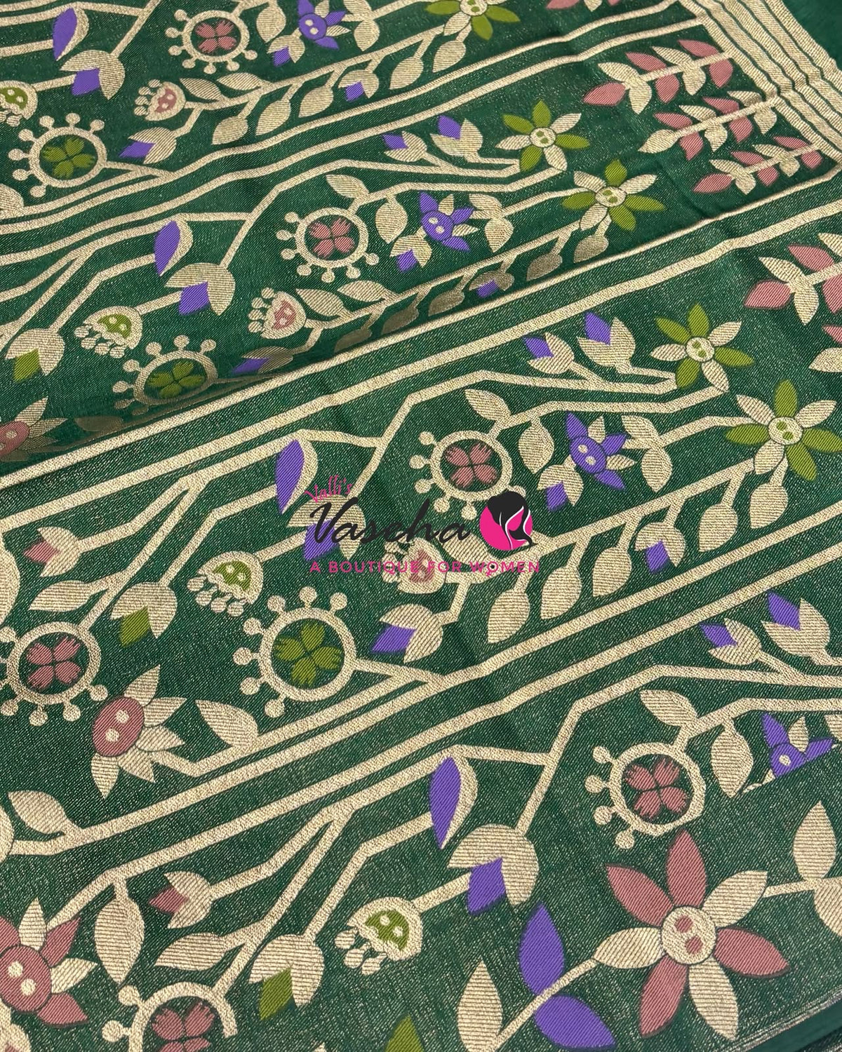 Banarasi - Heritage Meenakari Silk - Green Shade - VVBHS016