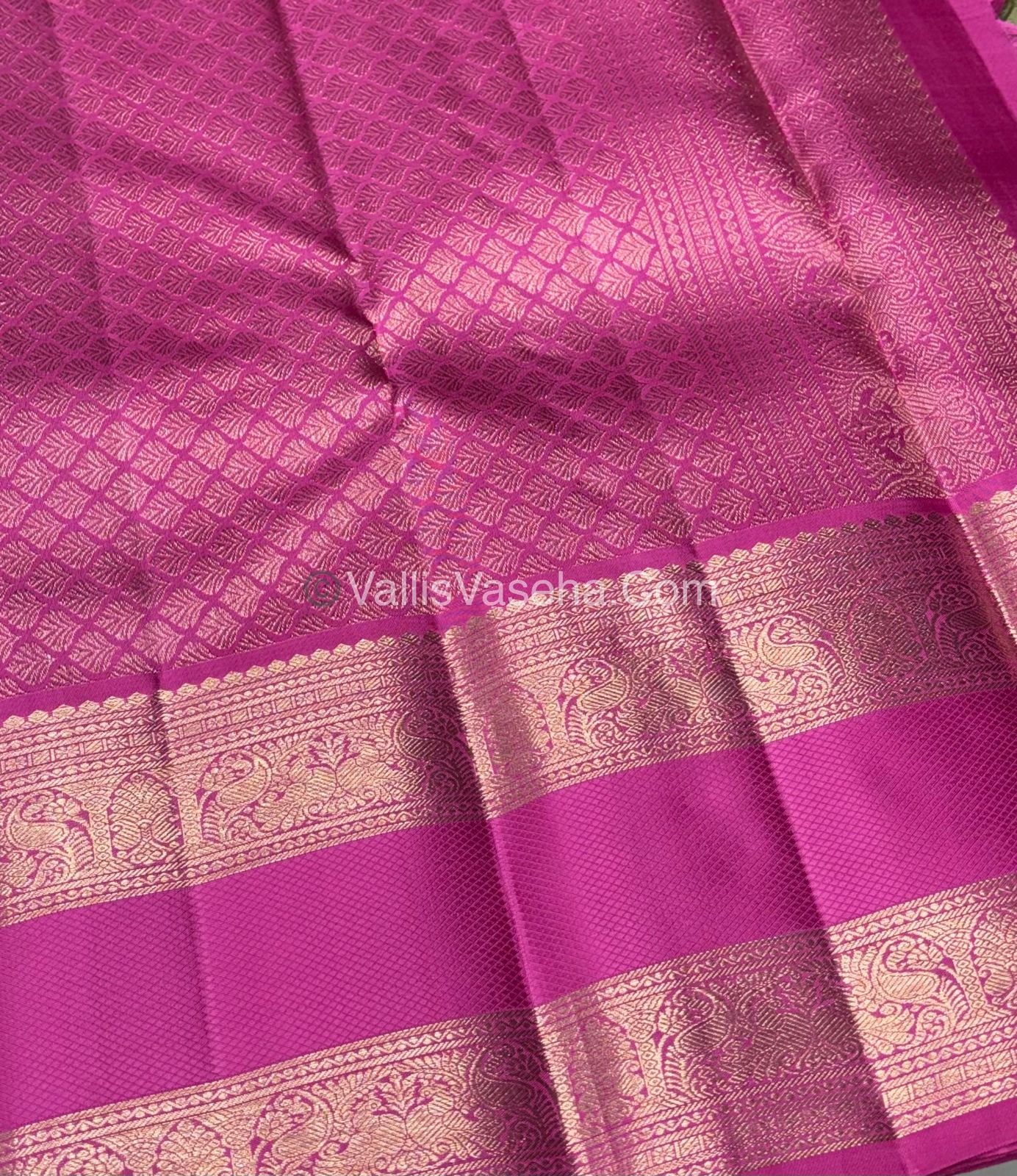 Pure Vintage Korvai Kanchipuram Silk Saree - Pastel Green & Pink Combo - VVPS021
