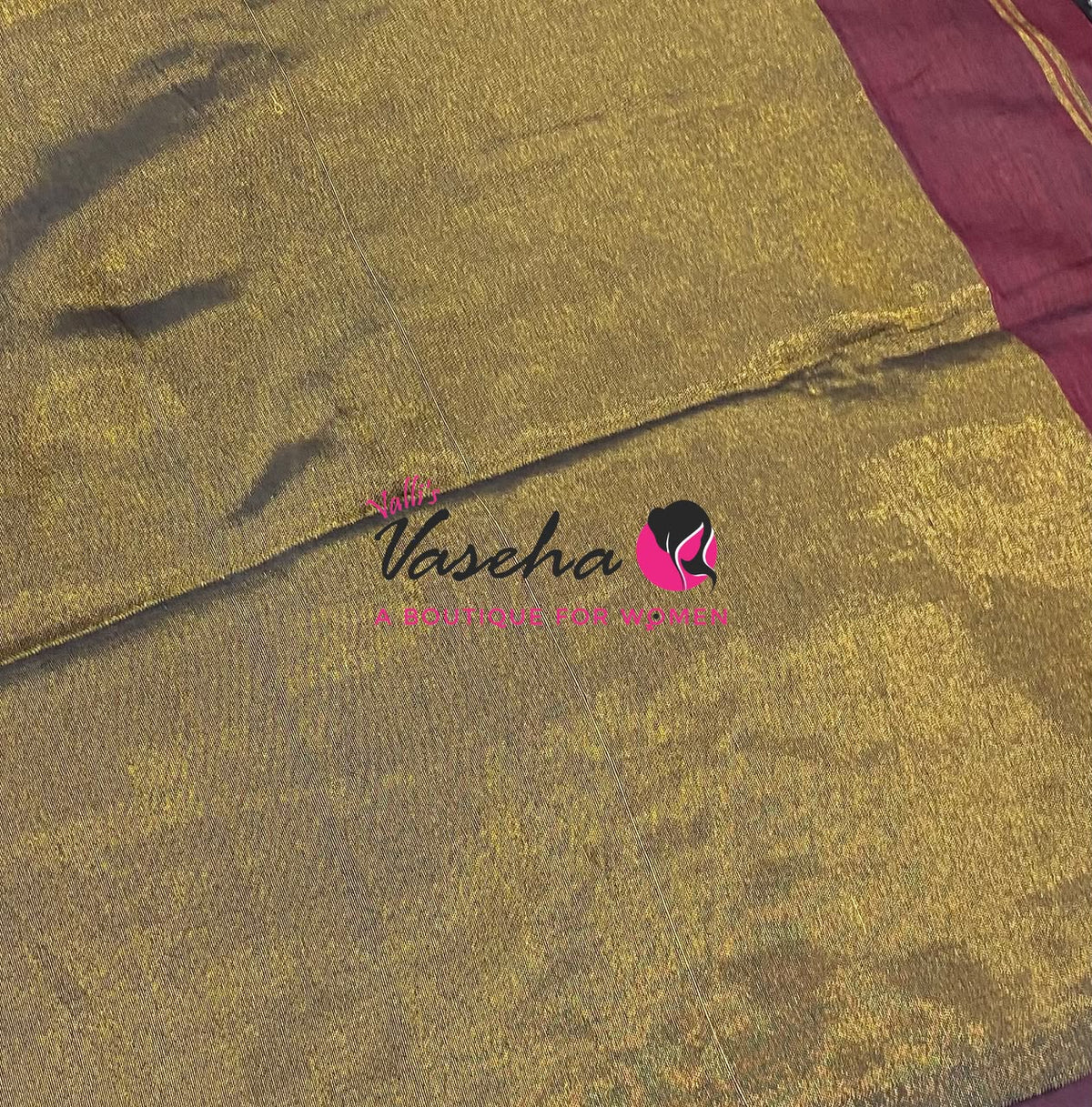 Handloom Cotton Sarees  - Meroon Shade - VVKC001