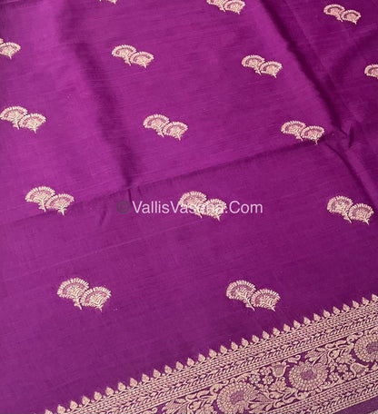 Banarasi - Heritage Silk - Semi Kathan Silk - Wineish Purple Shade- VVBHS004