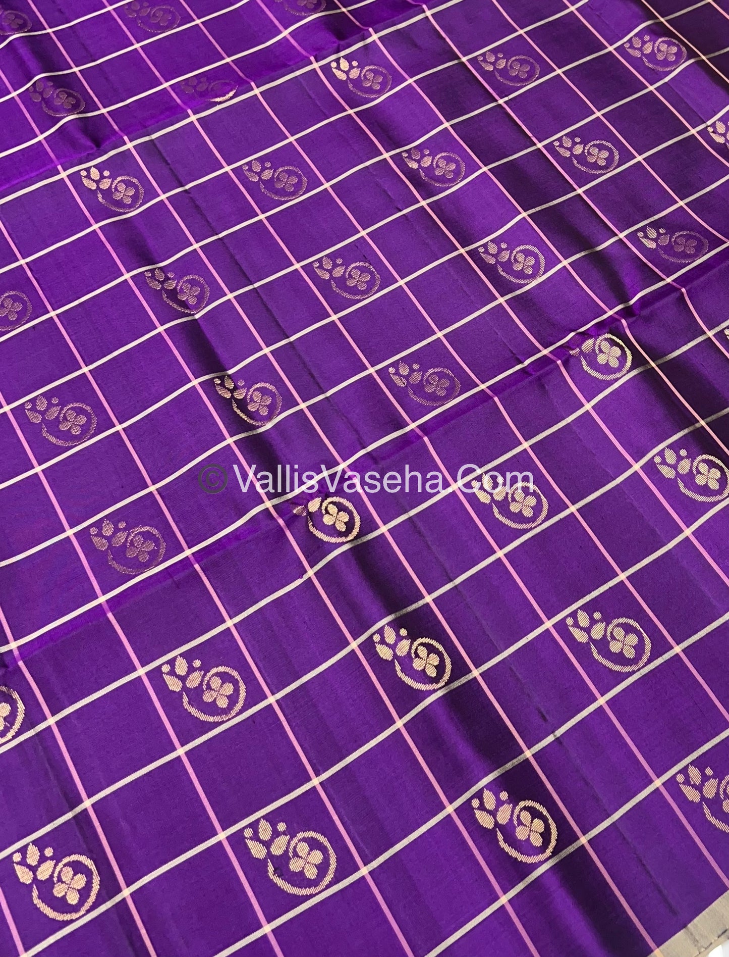 Purple with Creamish light peach Combo - Pure Soft Silk Saree - VVPSS010