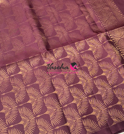 Pure Soft Silk Saree - Yellow & Wine - VVPSS091
