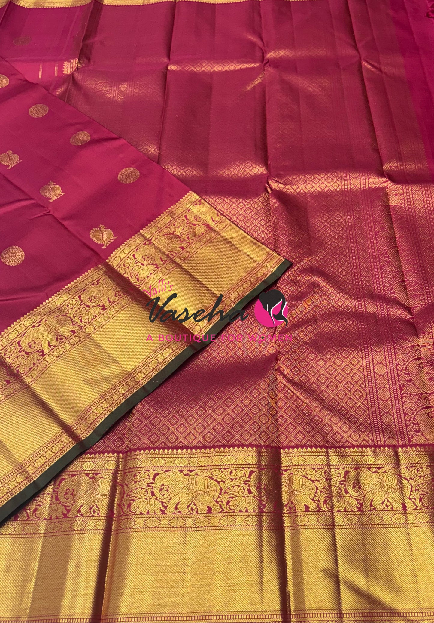 Pure Kanchipuram Silk Saree - Maroon Shade  - VVPS067