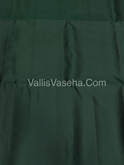 Pure Soft Silk Saree - Border Less  - Dark Green Shade - VVPSS068