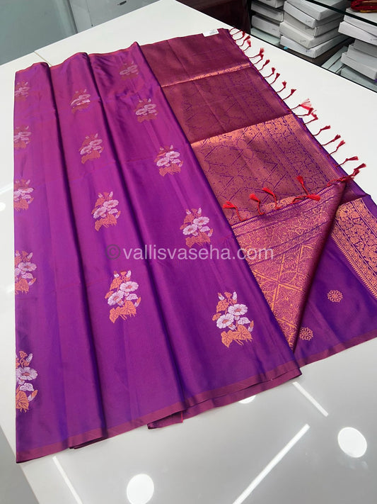 Semi Soft Silk - Border less - Purple Shade -VVSSS007