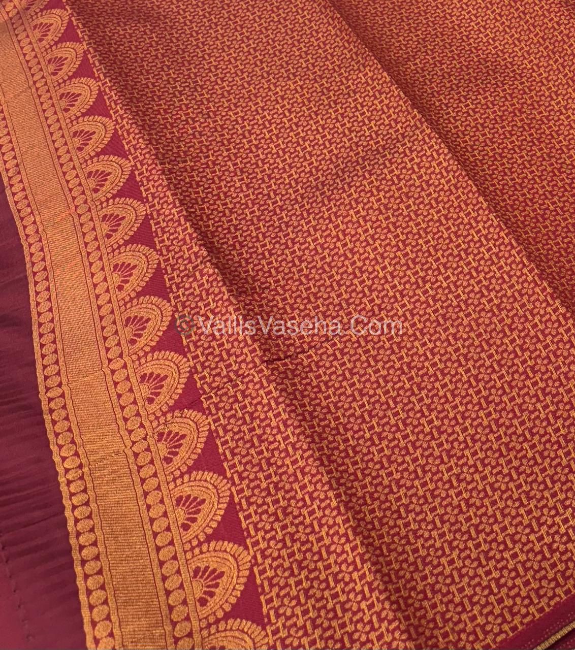 Kanchi Semi Silk  -  Yellow with Red - VVKSS003